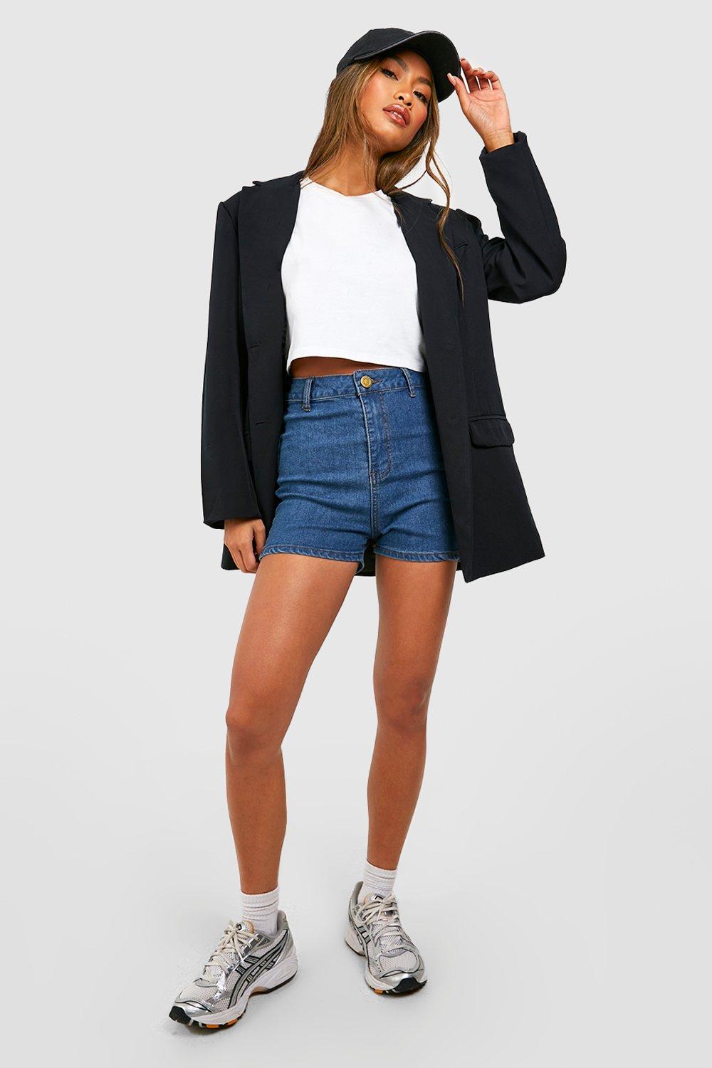 High waisted best sale denim shorts outfit